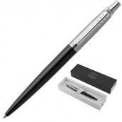 Ручка шариковая PARKER "Jotter Core Bond Street Black CT", корпус черный, детали хром, синяя, 1953184