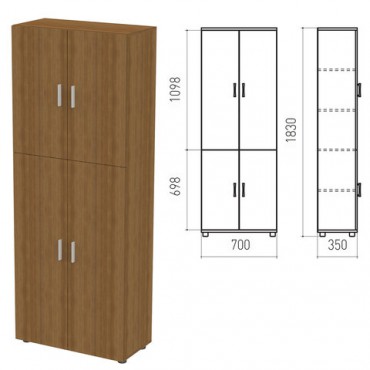 Шкаф закрытый "Канц", 700х350х1830 мм, цвет орех пирамидальный (КОМПЛЕКТ)
