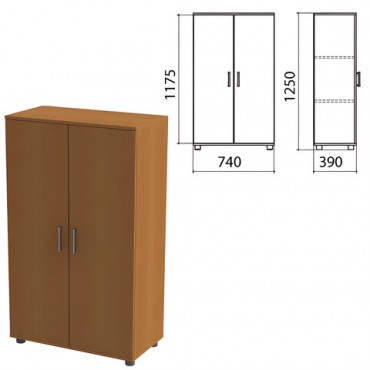 Шкаф закрытый "Монолит", 740х390х1250 мм, цвет орех гварнери (КОМПЛЕКТ)